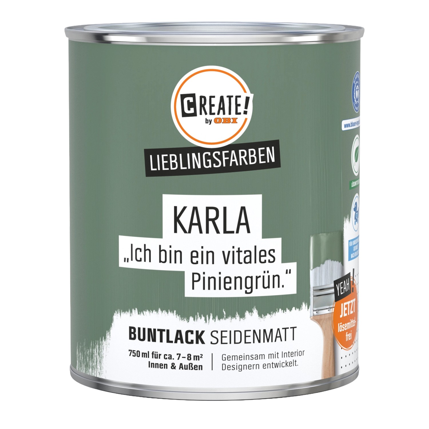 CREATE! by OBI Buntlack Lieblingsfarbe Karla Piniengrün Seidenmatt 0,75 l CREATE! by OBI Buntlack Lieblingsfarbe Karla Piniengrün Seidenmatt 0,75 l von CREATE! by OBI