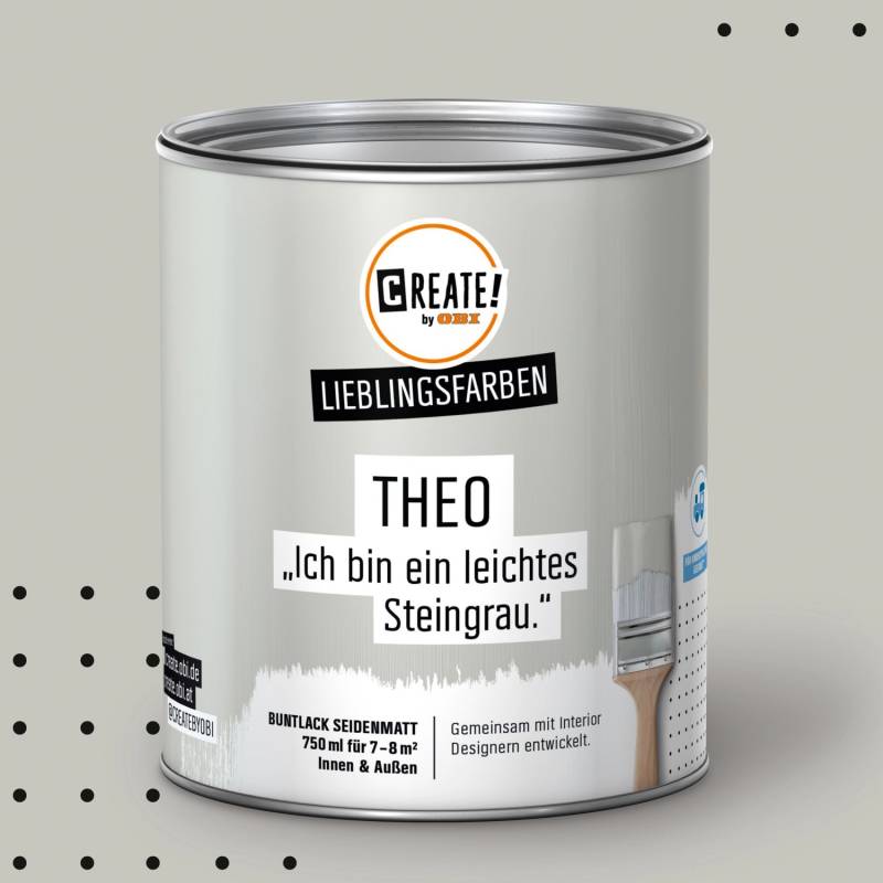 CREATE! by OBI Lieblingsfarben Buntlack Theo Steingrau seidenmatt 750ml von CREATE! by OBI