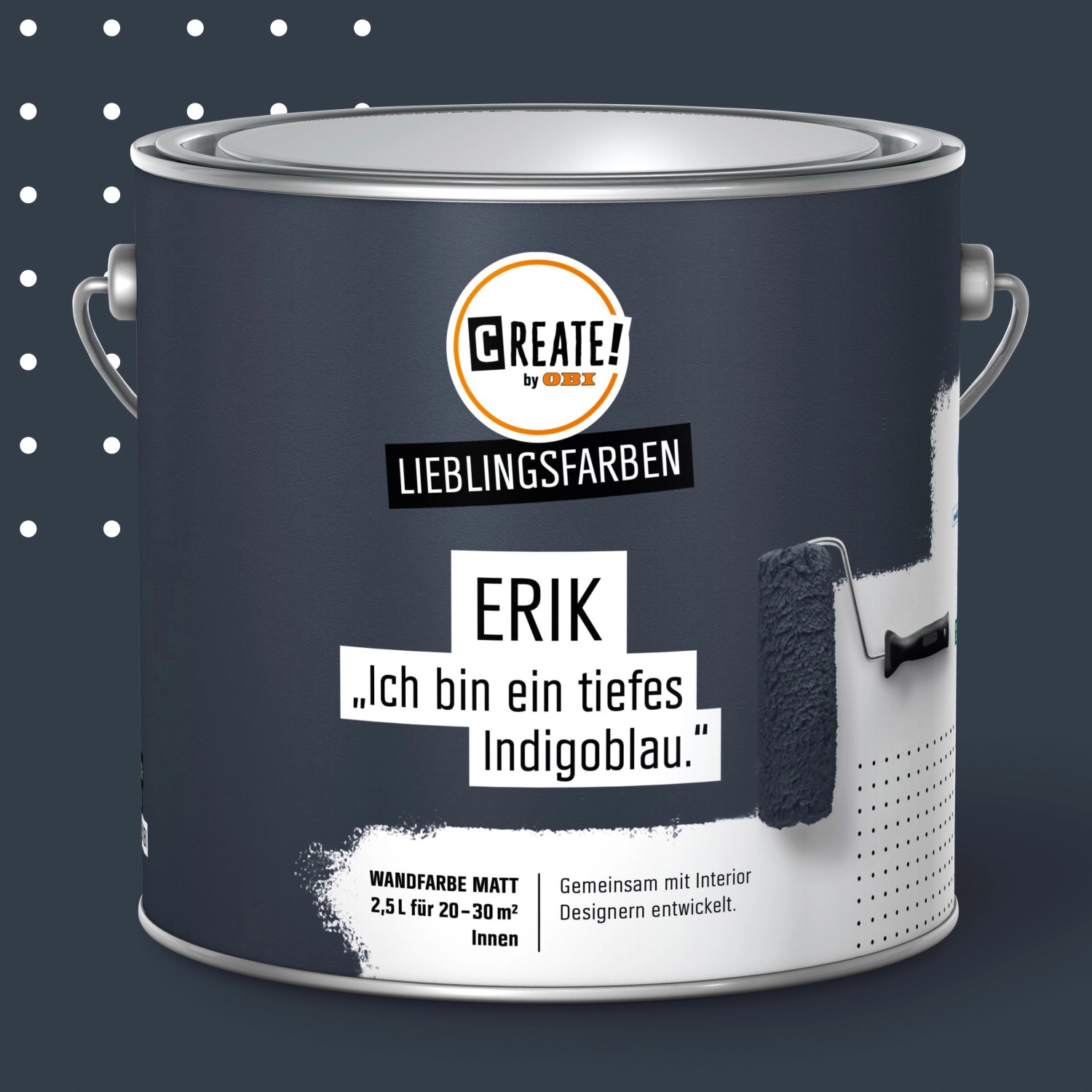 CREATE! by OBI Lieblingsfarben Wandfarbe Erik Indigoblau matt 2,5 l von CREATE! by OBI