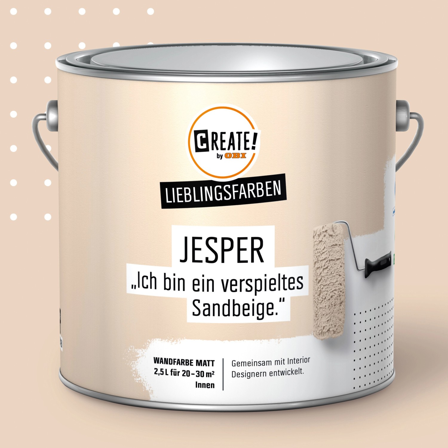 CREATE! by OBI Lieblingsfarben Wandfarbe Jesper Sandbeige matt 2,5 l von CREATE! by OBI