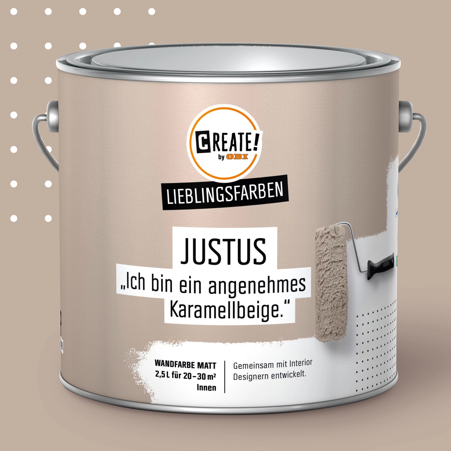 CREATE! by OBI Lieblingsfarben Wandfarbe Justus Karamellbeige matt 2,5 l von CREATE! by OBI