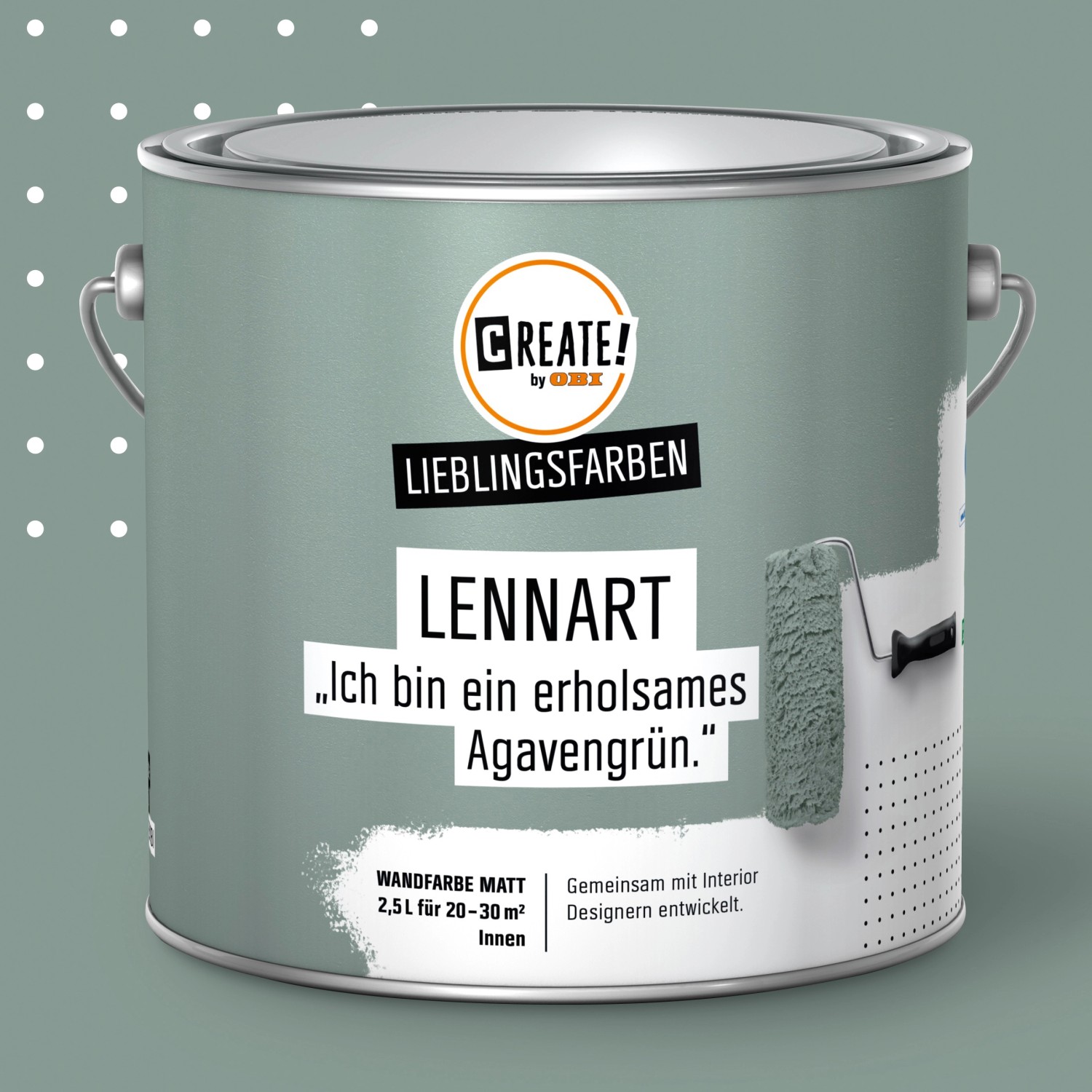 CREATE! by OBI Lieblingsfarben Wandfarbe Lennart Agavengrün matt 2,5 l von CREATE! by OBI