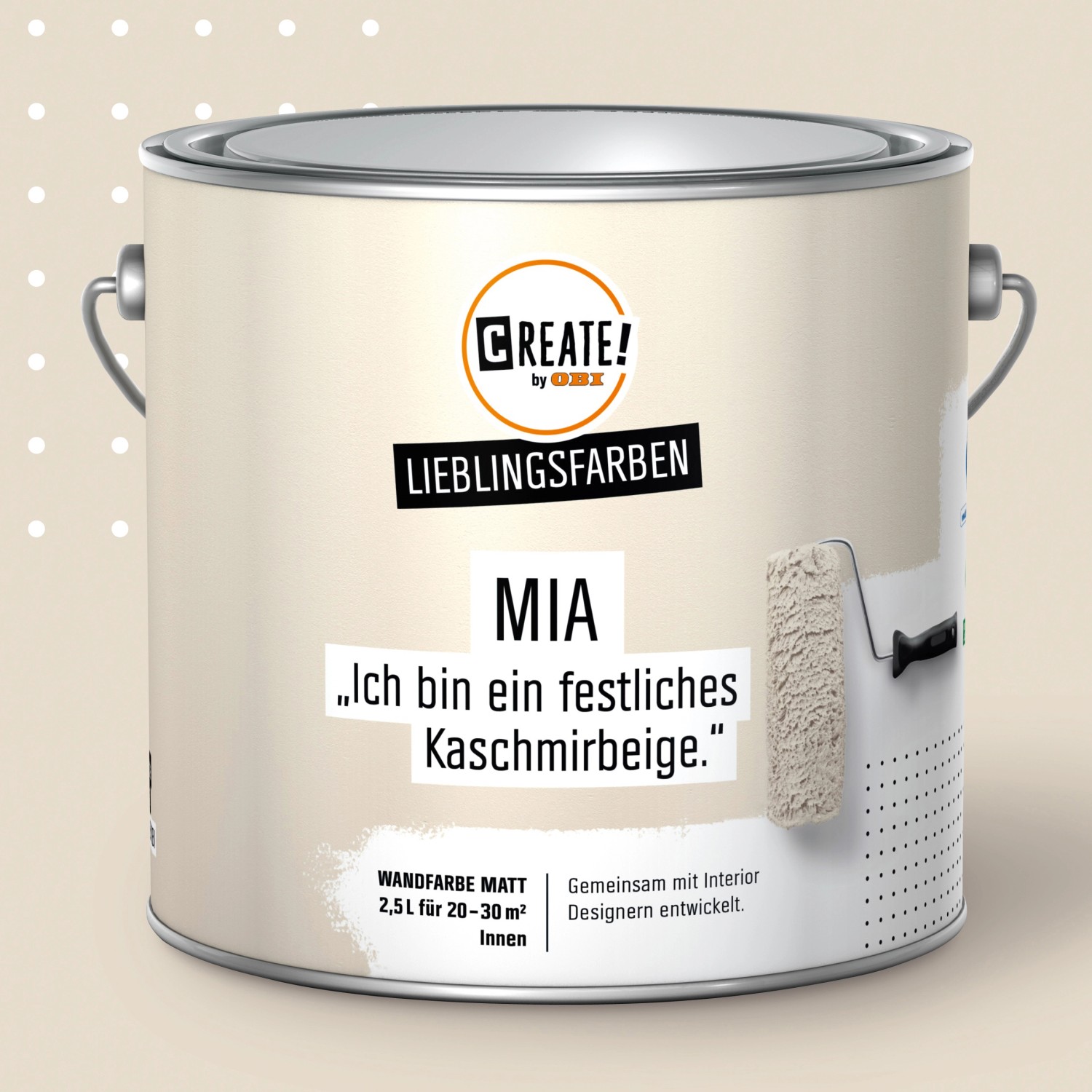 CREATE! by OBI Lieblingsfarben Wandfarbe Mia Kaschmirbeige matt 2,5 l von CREATE! by OBI