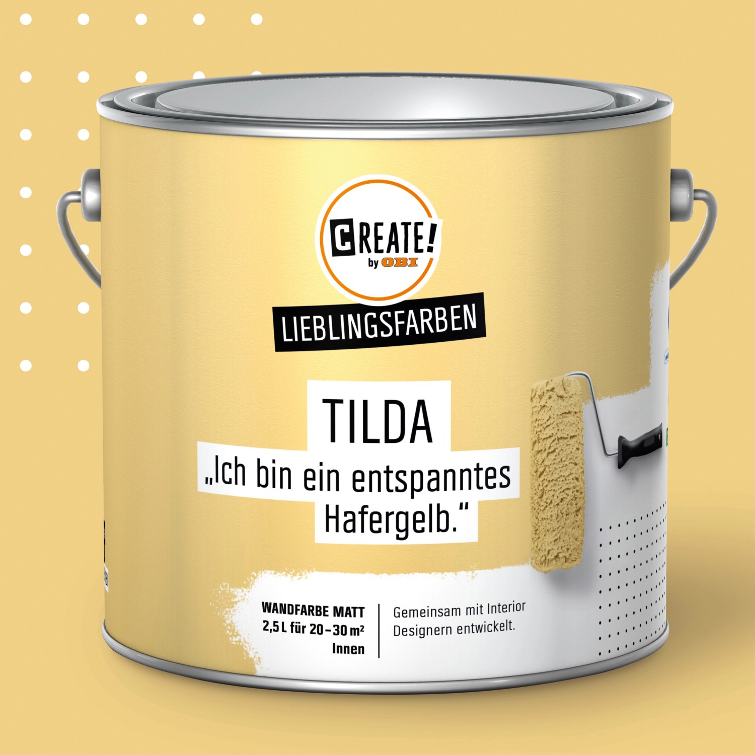 CREATE! by OBI Lieblingsfarben Wandfarbe Tilda Hafergelb matt 2,5 l von CREATE! by OBI