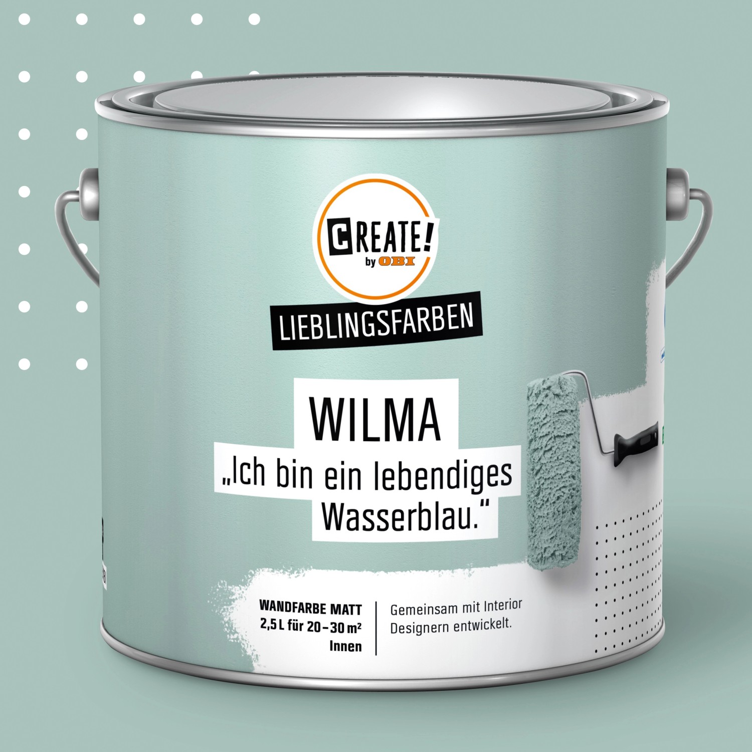 CREATE! by OBI Lieblingsfarben Wandfarbe Wilma Wasserblau matt 2,5 l von CREATE! by OBI