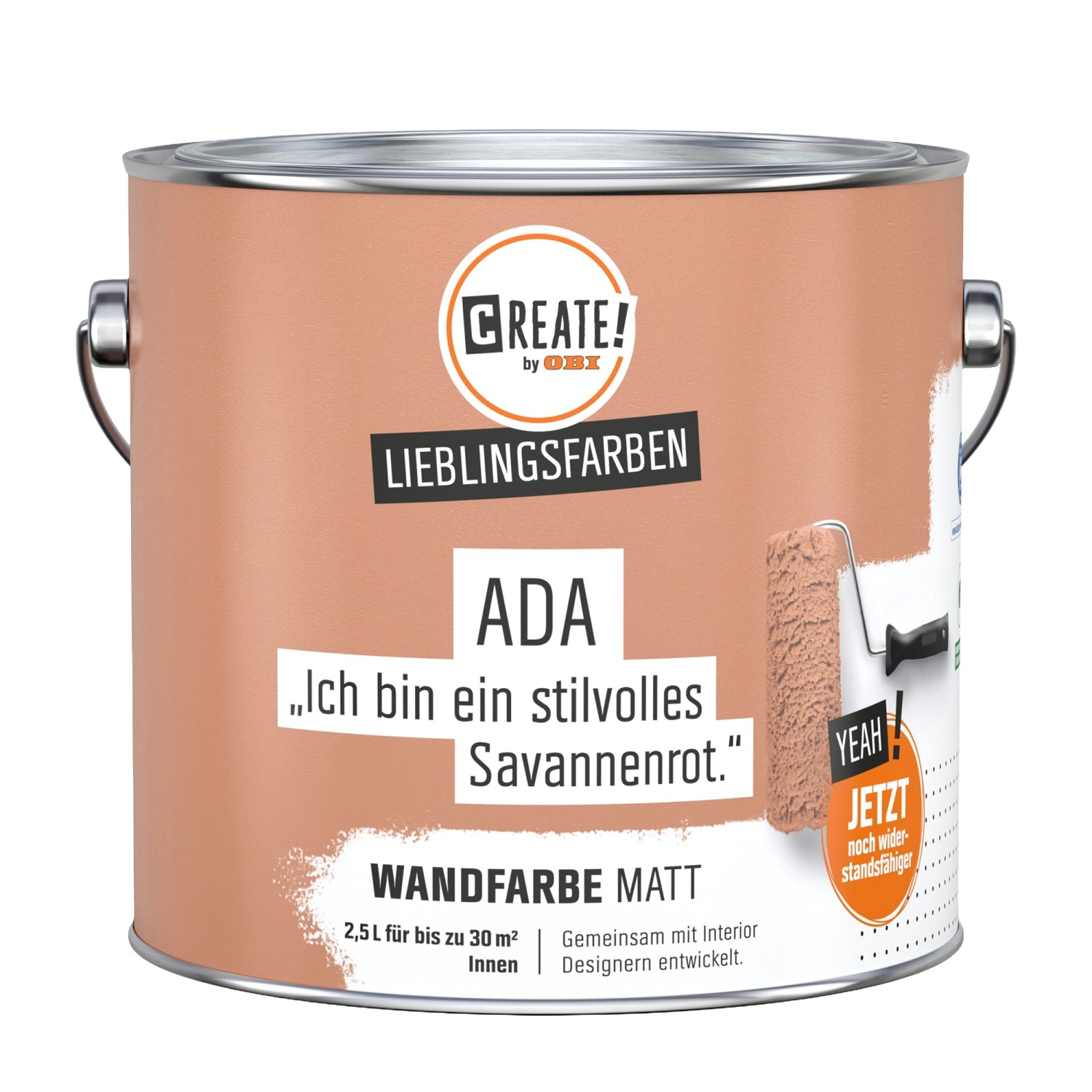 CREATE! by OBI Wandfarbe Lieblingsfarbe Ada Savannenrot Matt 2,5 l CREATE! by OBI Wandfarbe Lieblingsfarbe Ada Savannenrot Matt 2,5 l von CREATE! by OBI