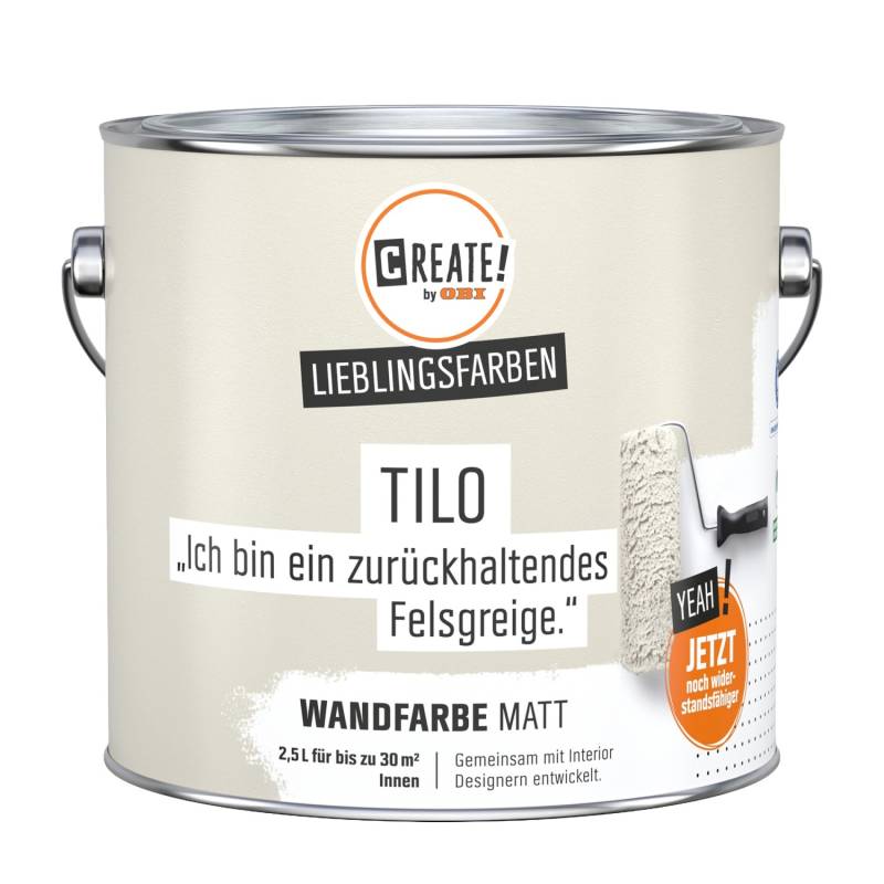 CREATE! by OBI Wandfarbe Lieblingsfarbe Tilo Felsgreige Matt 2,5 l CREATE! by OBI Wandfarbe Lieblingsfarbe Tilo Felsgreige Matt 2,5 l von CREATE! by OBI