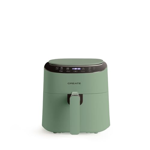CREATE/FRYER AIR PRO COMPACT/Heißluftfritteuse 3.5L Salbeigrün / 8 Programme, Display, praktisch, leichte Reinigung, 360º-Luftzirkulationssystem, 1300W von CREATE