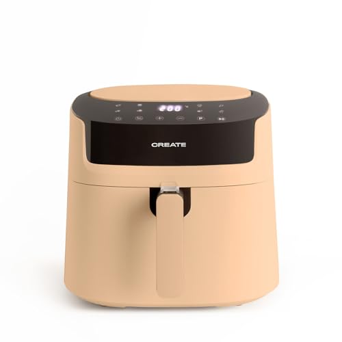 CREATE/FRYER AIR PRO LARGE/Heißluftfritteuse 6.2L Sand/Mit Timer, Monitor LCD, praktisch, einfache Bedienung, 360º-Luftzirkulationssystem, 1800W von CREATE