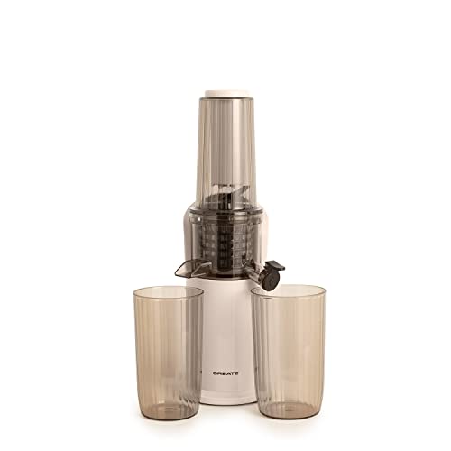 CREATE/JUICER SLOW MINI/Mixer in Creme/Extraktionssystem, Anti-Tropfsystem, Rückwärtsrotation, kompakte Größe, 500ml, 150W von CREATE