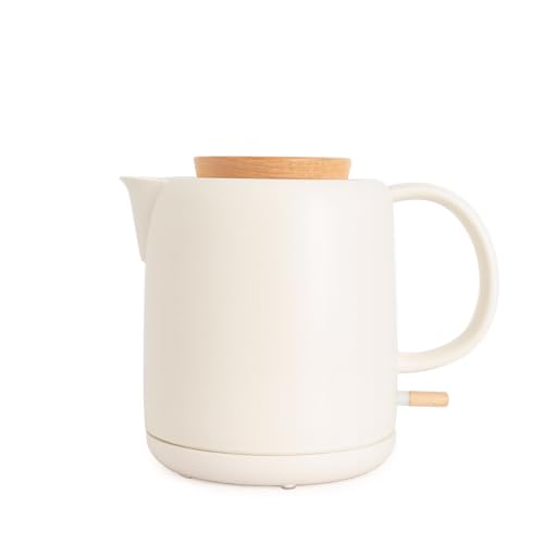 CREATE/KETTLE CERAMIC/Keramischer Wasserkocher Cremeweiß/Keramikgehäuse, Aufheizen in 5 Minuten, 1L Fassungsvermögen, Abschaltautomatik, 1200W von CREATE