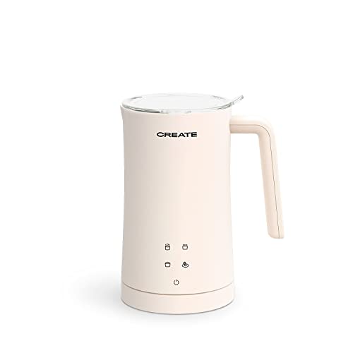 CREATE/MILK FROTHER/Elektrischer Milchschäumer, Creme/Für heiße oder kalte Milch, Cappuccino und Schokolade, Antihaftbeschichtung, Display, 4 Betriebsarten, 350ml von CREATE