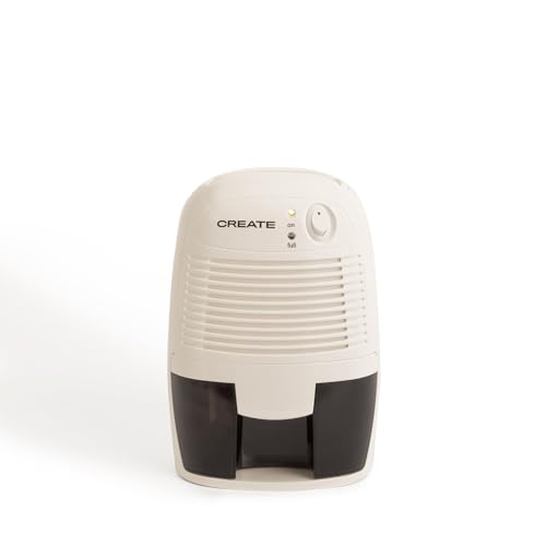 CREATE/Mini-Luftentfeuchter 500ml Cremeweiß/Klein und handlich, LED-Anzeige, Peltier-System, extrem leise und benutzerfreundlich, automatische Abschaltfunktion, 22W von CREATE