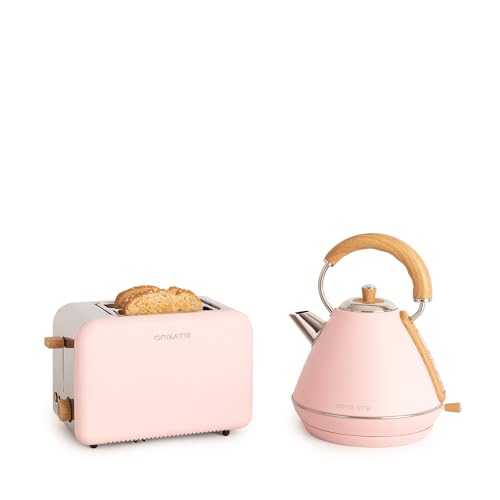 CREATE/PACK - KETTLE RETRO L 1,7L + TOAST RETRO M/Wasserkocher 1,7L und Toaster in Pastellrosa von CREATE