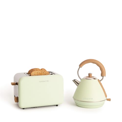 CREATE/PACK TOAST RETRO + KETTLE RETRO M/Toaster Pastellgrün mit Wasserkocher Pastellgrün/Wasserkocher 1L von CREATE
