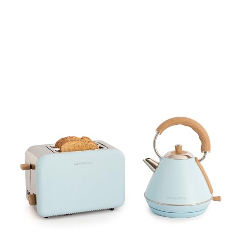 CREATE/PACK - KETTLE RETRO M 1L + TOAST RETRO M/Wasserkocher 1L und Toaster in Pastellblau von CREATE