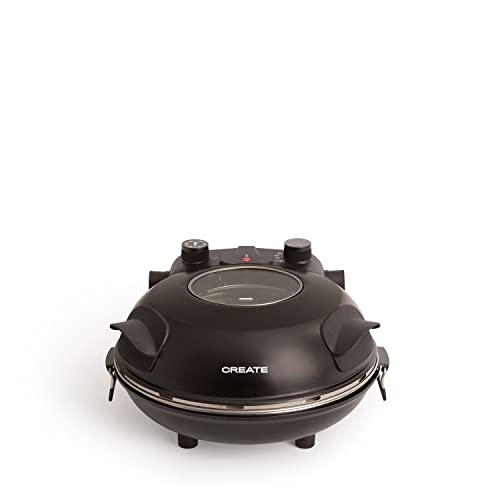 CREATE / Pizza Maker / Elektrischer Pizzaofen / Steinöfen für Pizza-Kochen Schwarz / Kochtemperatur 350 °C / mit Timer, Selbstabschaltung / 1200 W von CREATE