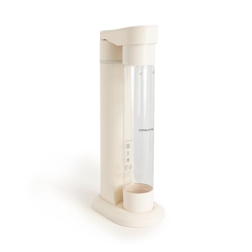 CREATE/SODA MAKER STUDIO/Wassersprudler 1L Cremeweiß/Keine CO2-Flaschen enthalten, kohlensäurehaltig in 4 Schritten, BPA-freie Flasche, keine Stecker von CREATE