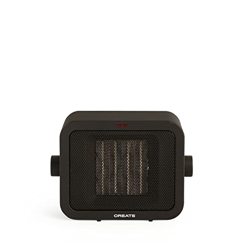 CREATE/WARM BOX/Keramik-Heizkörper Schwarz/Tragbare Heizung, 1500 W, einstellbarer Thermostat, 2 Leistungsmodi, PTC-Heizung, Überhitzungsschutz von CREATE