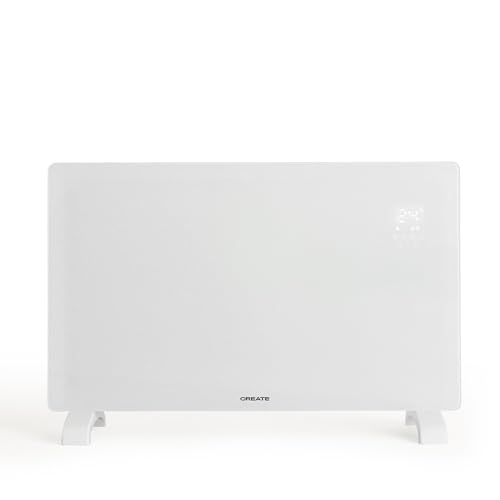 CREATE/WARM CRYSTAL 2000 W/Elektrischer Konvektor aus Glas mit WiFi weiß/LED-Touchscreen, 2 Leistungen von CREATE