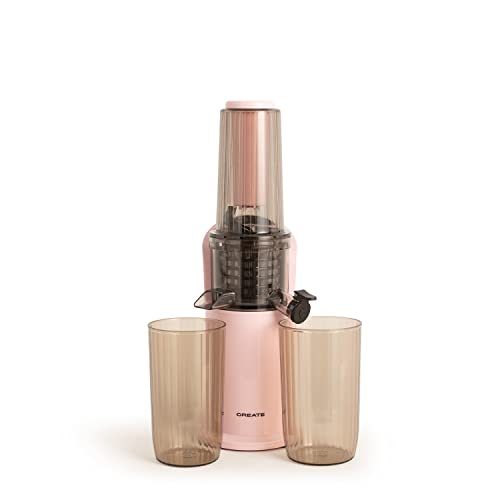 CREATE/JUICER SLOW MINI/Mixer in Rosa/Extraktionssystem, Anti-Tropfsystem, Rückwärtsrotation, kompakte Größe, 500ml, 150W von CREATE