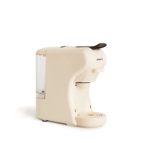 CREATE / POTTS/Kaffeemaschine für Multikapsel und gemahlenen Kaffee in Creme/Klein, Leicht und kompakt, Programmierbar, 1450W, einfache Reinigung von CREATE