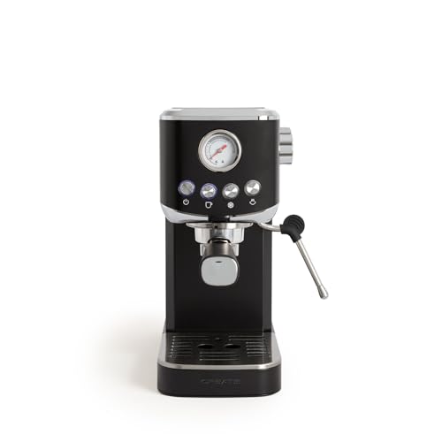 CREATE / THERA CLASSIC COMPACT/Espressomaschine Schwarz / 20 bar, Halbautomatik, Cold Brew Funktion, Doppelauslauf, 1.2L Tank, für gemahlenen Kaffee und ESE-Pads 55mm, mit Aufschäumer, 1350W von CREATE