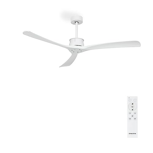 CREATE / WINDLARGE/Deckenventilator Weiß mit Fernbedienung/XL, 40W, Leise, Ø152 cm, 6 Geschwindigkeiten, Timer, DC-Motor, 6 Geschwindigkeiten, Sommer-Winterbetrieb von CREATE