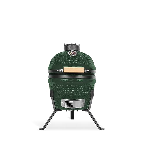 CREATE /BBQ KAMADO/Keramik Smoker Grill Grün 13 Zoll/Kann grillen, räuchern und kochen, mit Temperaturregler und zwei Lüftungsquellen von CREATE
