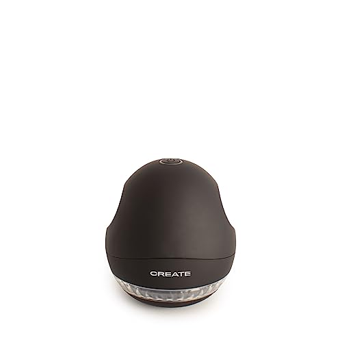 CREATE LINT Elektrischer Fusselentferner, Schwarz, Leistung 5 W, wiederaufladbarer USB-Akku, Edelstahlklingen, Sicherheitssystem, Laufzeit 45 Minuten von CREATE