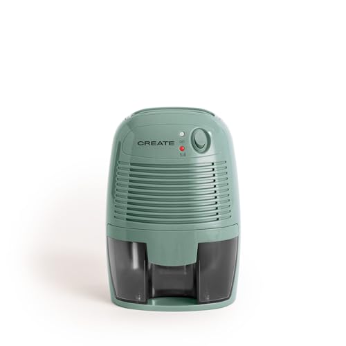 CREATE Mini-Luftentfeuchter, 500 ml, Salbeigrün / klein und handlich, LED-Anzeige, Peltier-System, sehr leise und einfach zu bedienen, automatisches Abschaltsystem, 22 W von CREATE