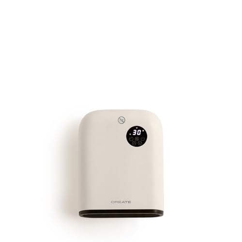CREATE/WARM WALL/Wand- oder Bodenheizung mit WLAN, Cremeweiß/App-Steuerung, bis zu 20m², Öffnungserkennung, Kippschutz, 3 Modi, LCD-Display, 2000W von CREATE