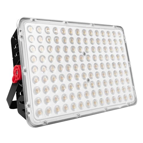 CREATESTAR LED Strahler Außen, 400W Baustrahler 40000LM Außenstrahler 6500K Kaltweiß Scheinwerfer IP66 Wasserdicht, LED Fluter für Lager, Garten, Garage, Sportplatz, Hof, Parkplatz von CREATESTAR