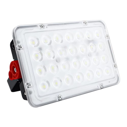 CREATESTAR LED Strahler Außen, 50W Baustrahler 5000LM Außenstrahler 6500K Kaltweiß Scheinwerfer IP66 Wasserdicht, LED Fluter für Lager, Garten, Garage, Sportplatz, Hof, Parkplatz (50W(1PCS)) von CREATESTAR