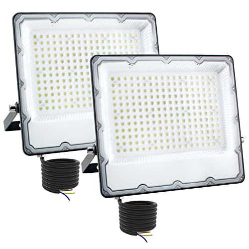 CREATESTAR LED Strahler Außen 200W, 20000LM Superhell LED Fluter ohne Stecker,6500K Kaltweiß Led Flutlicht IP66 Wasserdicht Aussenstrahler für Hinterhof,Garten,Garage,Flur von CREATESTAR