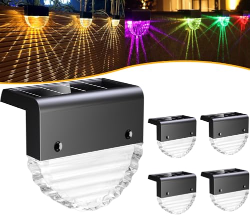 CREATESTAR Solarlampen für Außen Garten, 4 Stück Wasserdichte Solar Lampe Wandleuchte Led Solar Gartenleuchten Solarleuchten mit 2 Modi, LED Gartenlampen für Terrasse Garten Zäune Stufen Treppen von CREATESTAR