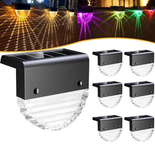 CREATESTAR Solarlampen für Außen Garten, 6 Stück Wasserdichte Solar Lampe Wandleuchte Led Solar Gartenleuchten Solarleuchten mit 2 Modi, LED Gartenlampen für Terrasse Garten Zäune Stufen Treppen von CREATESTAR