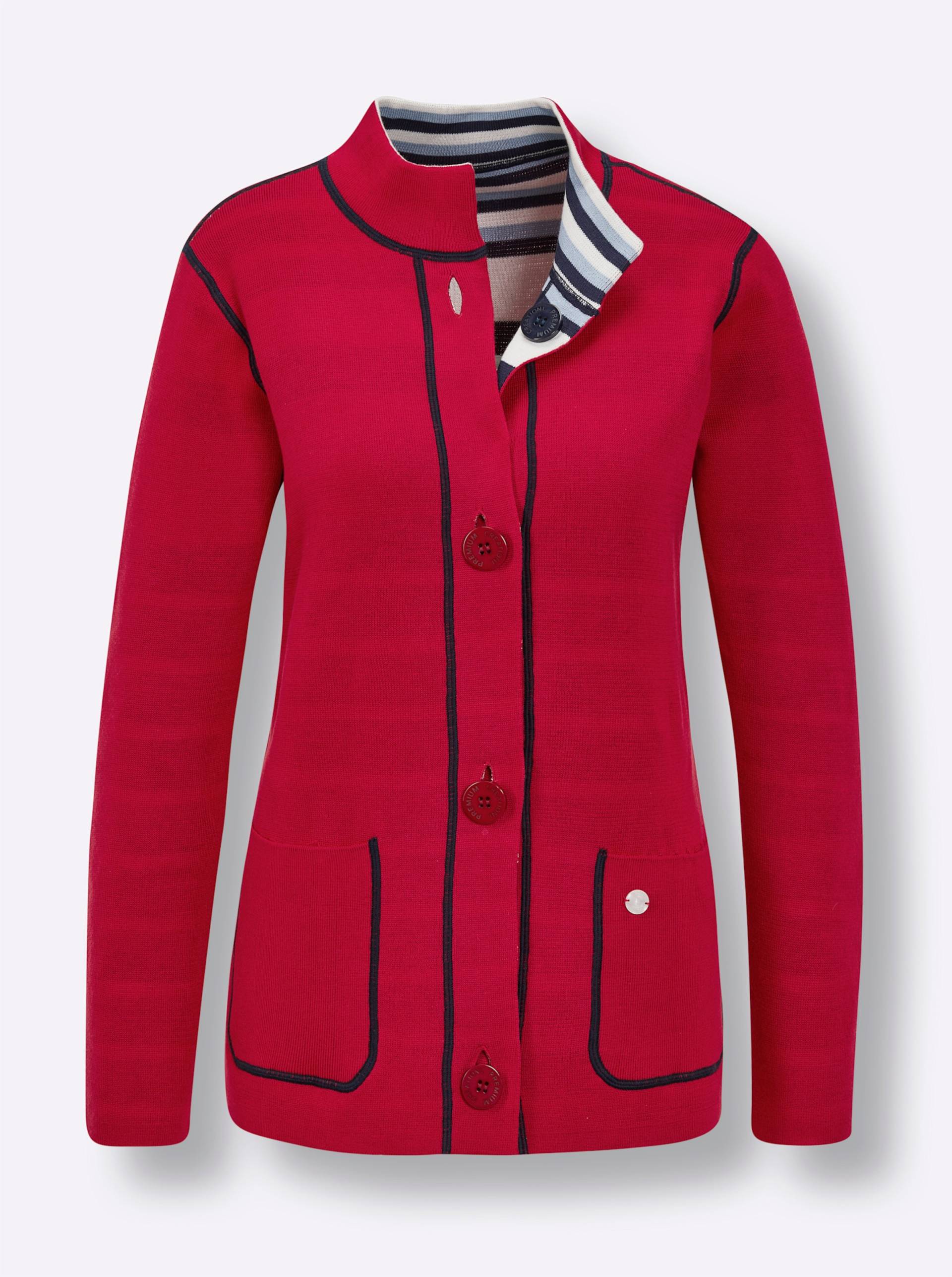 Modal-Baumwoll-Strickjacke in rot von CREATION L PREMIUM von CREATION L PREMIUM