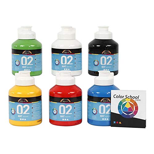 CREATIV DISCOUNT® NEU A-Color Acrylfarbe, 6x500 ml, Primärfarben von CREATIV DISCOUNT