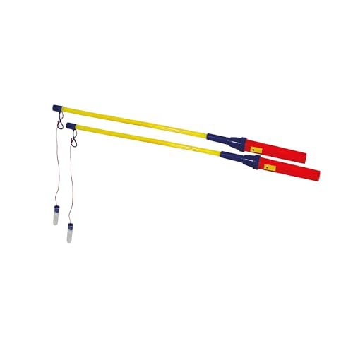 CREATIV DISCOUNT 2er Pack Laternenstab Elektrisch, 39 cm, rot/blau/gelb, ideal für St. Martin von CREATIV DISCOUNT