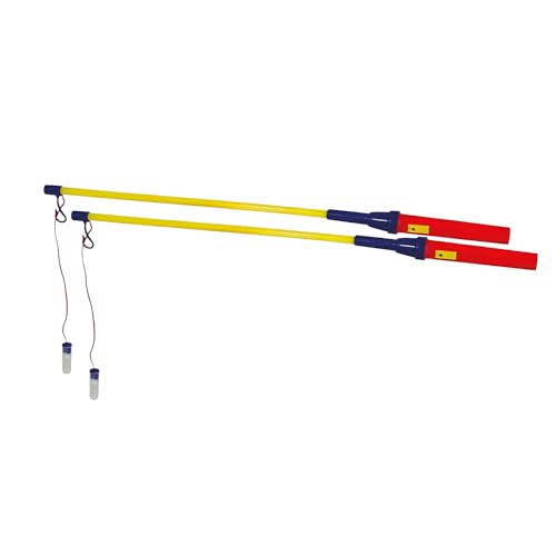 CREATIV DISCOUNT Laternenstab Elektrisch, 2 Stück, 50 cm rot/gelb/blau von CREATIV DISCOUNT