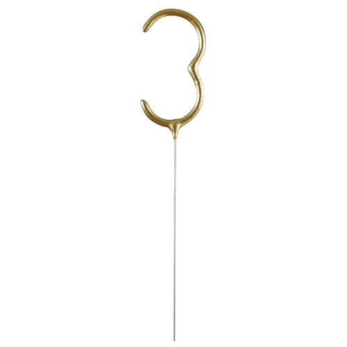 NEU Wunderkerze Zahl 3, ca. 14,5cm, Gold von CREATIV DISCOUNT