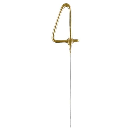 NEU Wunderkerze Zahl 4, ca. 14,5cm, Gold von CREATIV DISCOUNT