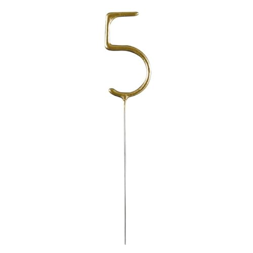 NEU Wunderkerze Zahl 5, ca. 14,5cm, Gold von CREATIV DISCOUNT
