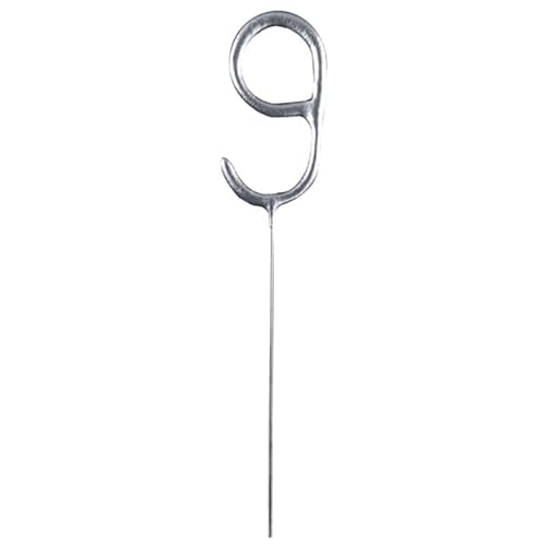 NEU Wunderkerze Zahl 9, ca. 14,5cm, Silber von CREATIV DISCOUNT