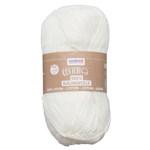 Strick- und Häkelgarn Baumwolle 100% Cotton, 50g natur von CREATIV DISCOUNT