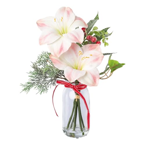 CREATIV green Amaryllisgesteck im Glas 40 cm in rosa I Weihnachtsgesteck I weihnachtliche künstliche Amaryllis im Glas I hochwertig & stilvoll I künstliche Blumendeko CREATIV green Amaryllisgesteck im Glas 40 cm in rosa I Weihnachtsgesteck I weihnachtliche künstliche Amaryllis im Glas I hochwertig & stilvoll I künstliche Blumendeko von CREATIV green