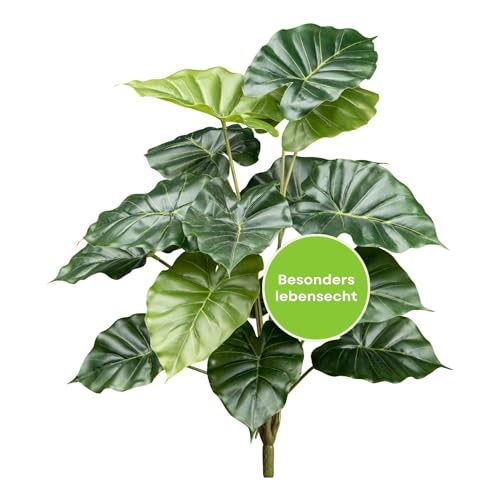 CREATIV green künstliche Blätter 50cm I Philodendron Pflanze mit 18 realitätsnahen Blättern I hochwertige Philodendron Blätter künstlich I Pflegeleichte Kunst Blätter ideal als Indoor Deko von CREATIV green