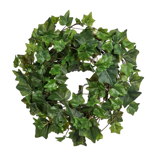 CREATIV green künstlicher Efeu Kranz 30cm I Efeu künstlich mit 143 naturgetreuen Blättern in grün I hochwertige Hängepflanze künstlich I schöne Kunstpflanze hängend ideal als Indoor Deko von CREATIV green
