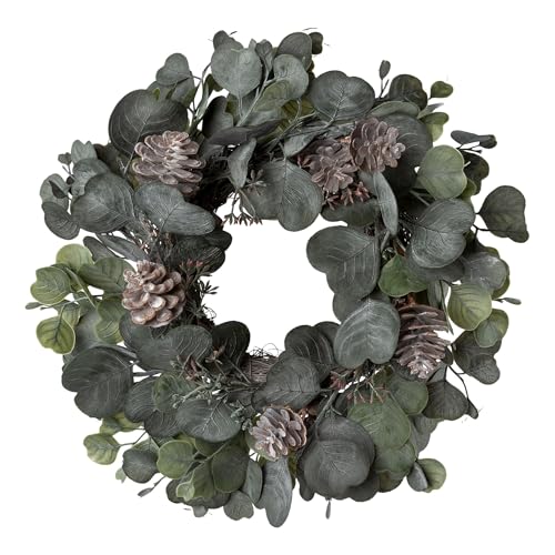 CREATIV green künstlicher Eukalyptus-Mixkranz mit Tannenzapfen 35cm I Weihnachtskranz mit künstlichen Tannenzweigen & Eukalyptus I künstlicher Weihnachtskranz I Adventskranz künstlich I Türschmuck von CREATIV green